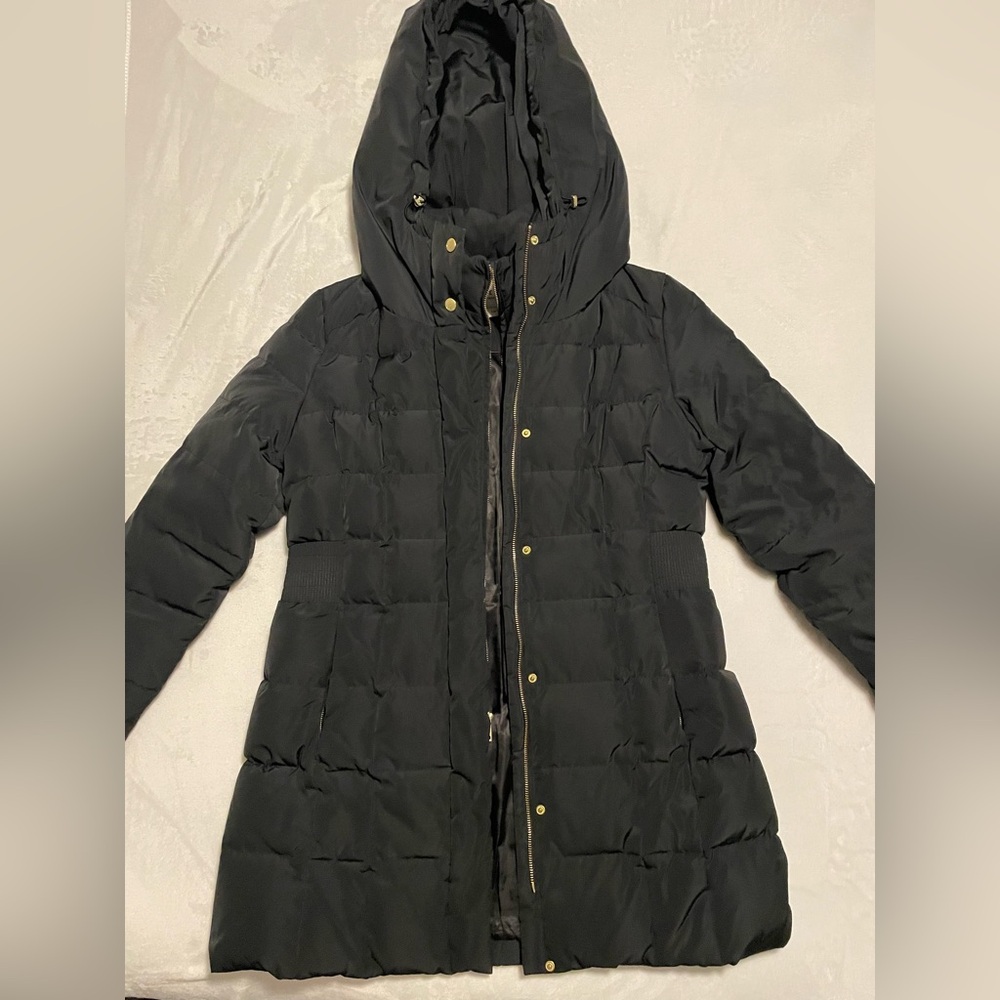 Cole Haan Signature 40" Hooded Taffeta Puffer Coat